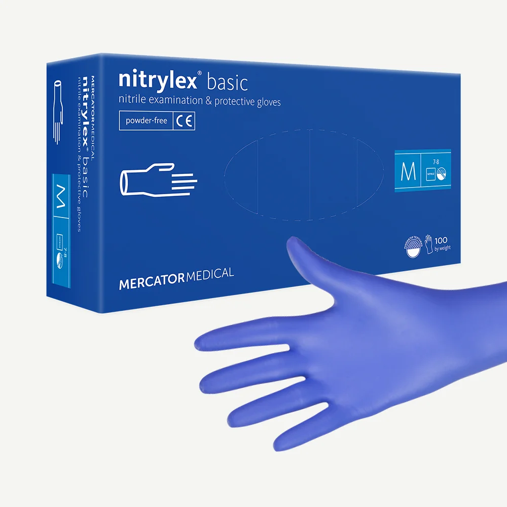 Nitrylex basic dark blue a100 M - nitrile powder- free gloves